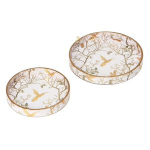 Bandeja Redonda de Madera MDF con Recubrimiento de Esmalte, Bandeja Decorativa de Resina para Cocina y Comedor, para Hogar y Hotel, Venta al por Mayor - Product Image 4