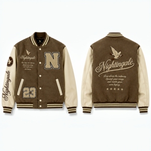 เสื้อแจ็คเก็ต Letterman Varsity แบบสั่งทำพิเศษ สวมใส่สบาย ผ้าแคนวาส คอตั้ง ปักลายเบสบอล เสื้อแจ็คเก็ต Varsity แบบสั่งทำพิเศษสำหรับนักกีฬา - Product Image 6