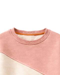 Sudadera de Forro Polar Personalizada en Bloques de Color Rosa y Naranja para Mujer, Mezcla de Algodón, Cuello Redondo, Informal, para Invierno, OEM Personalizado - Product Image 5