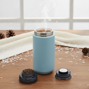 Bouteille portable isolée sous vide de qualité supérieure 6 oz/180 ml 2 en 1 à double paroi SUS 304 avec doublure en porcelaine et filtre à thé 4-6 heures - Product Image 1