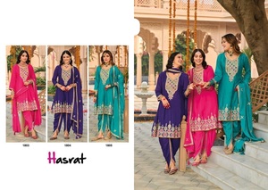 Designer Shimmer <b>Kurta</b> Palazzo Set Embroidery Work Elegant Traditional Ethnic Wear Readymade Outfit for Women Festive Look - Product Image 3