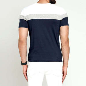 Camiseta de punto 100% algodón para hombre, cuello simulado, corte regular, manga corta, lisa, venta al por mayor, logotipo personalizado, ropa de verano, a granel - Product Image 2