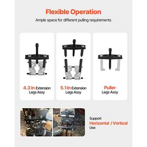 Kit d'extracteur de roulements robuste de 5 tonnes, 14 pièces, mâchoires de 2 pouces et 2,8 pouces, outil de démontage de roulements de roue de 2,8 pouces, pignon de 2,8 pouces - Product Image 3