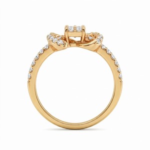 Anillo de Compromiso de Diamantes con Corte Princesa en Oro Rosa para Mujer, con Diamantes Naturales, Certificado IGI, Chapado en Oro, Estilo Romántico - Product Image 2