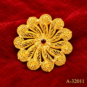 MOLL JEWELLERS Broches con forma de flor chapados en oro con incrustaciones de circonita cúbica A-32006 Regalo de joyería unisex - Product Image 6