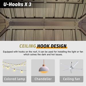 Pergola e Gazebo da Esterno in Metallo con Tetto Doppio in Acciaio Zincato e Struttura in Alluminio 12x18 - Tetto Rigido - Product Image 3