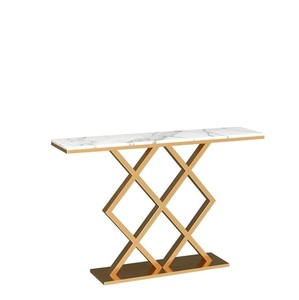 Modern Gold Plated Glass Top Console <b>Table</b> Large Wall Cabinet Foldable Multi-Functional Stylish Home Furniture - Product Image 2