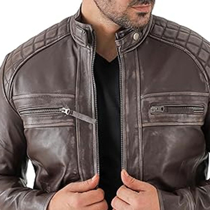 Nuevas llegadas, precio al por mayor, chaqueta de cuero para hombre de alta calidad, diseño OEM, corte ajustado, elegante, a bajo precio. - Product Image 5