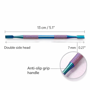 Pousse-cuticules professionnel en acier inoxydable à double extrémité pour le soin des ongles - Product Image 2