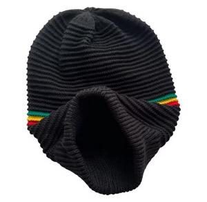 Elegante Gorro de Punto Jacquard Negro, Transpirable, Impermeable, Estilo Urbano, Diseño Sólido, Unisex, Ajustable, para Invierno - Product Image 5