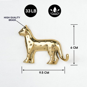 Wholesale Handmade Golden Leopard <b>Wall</b> Hook Design Vintage Metal Animal Decorative Hook For Keys And Small Item - Product Image 2