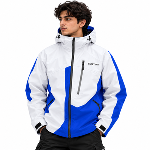 Veste coupe-vent en nylon pour homme, légère, hydrofuge, col montant, fermeture éclair, pour le cyclisme, la course à pied, les voyages en plein air - Product Image 1