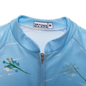 Kit de cyclisme pour femmes, maillot à manches courtes et short à bretelles imprimés floraux, ensemble de vêtements de sport en polyester respirant - Product Image 5