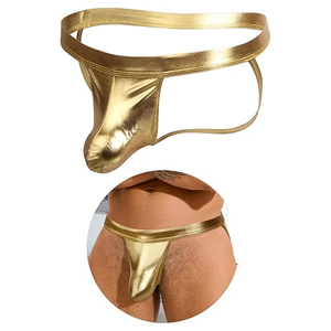 Premium Quality Adjustable Straps Sexy Underwear Gothic <b>Harness</b> Style Golden Color Durable Lightweight Club Wear <b>Leather</b> Jocks - Product Image 1