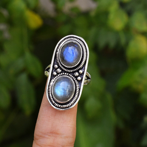 Natural <b>Labradorite</b> <b>Ring</b> 925 Sterling Silver Gemstone Jewelry Designer Handmade <b>Ring</b> for Women - Product Image 2