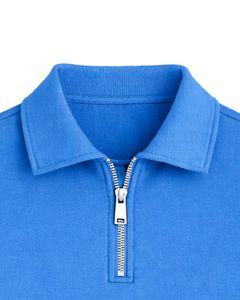 Sweat-shirt à capuche personnalisé bleu pour femme, coupe courte, avec fermeture éclair quart de tour, en molleton, décontracté, avec cordon de serrage à l'ourlet, en coton et polyester doux, pour l'hiver - Product Image 5