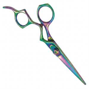 Rainbow Stainless Steel Hair Scissors Salon <b>Barber</b> Cutting Shears Straight <b>Blade</b> Right Hand Use Made in Pakistan - Product Image 3