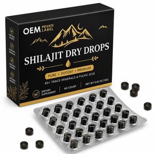 Shilajit naturel de l'Himalaya 500mg, gouttes sèches, comprimés de shilajit pur, complément alimentaire avec acide fulvique pour soutenir l'énergie et la résistance. - Product Image 1
