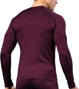 <b>Men's</b> Full Sleeve <b>Compression</b> <b>Shirt</b> Orange Spandex/Polyester 140g Breathable Sublimation Printed Front Logo Quick Dry Sport Top - Product Image 2