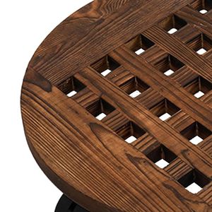 Round Wooden <b>Plant</b> Caddy with Lockable Caster Wheels Heavy Duty Rolling <b>Plant</b> Stand for Indoor Outdoor Flower Pots Rustic Wood - Product Image 4
