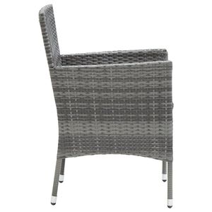 Juego de 4 Sillas de Jardín de Ratán Sintético con Cojines Gris Oscuro, Muebles de Patio para Exteriores - Product Image 5
