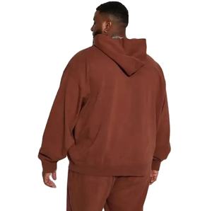 Latest Design Two Pieces Acid Wash Tracksuit Men 100% Cotton Fleece Distressed Unisex Sun Faded Oversize Hoodie - Product Image 2