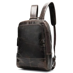 Multi-functional <b>Waterproof</b> Leather <b>Backpack</b> Anti-Theft Vintage Laptop Bag Genuine Leather Rucksack LBP-0452 - Product Image 1