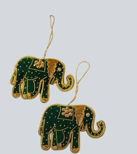 Ornement indien fait main en Zari à suspendre et porte-clés, broderie Zardozi perlée, coffret cadeau Ramadan Aïd, décoration de Noël pour l'exportation - Product Image 2