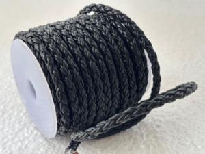 Black <b>Braided</b> Leather Cord Round Craft Rope for Bracelet Necklace Jewelry Making DIY <b>Accessories</b> - Product Image 2