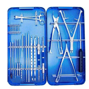 Juego de Instrumentos para Implante de Tornillo Pedicular Espinal, Acero Inoxidable, Manual, para Cirugía Ortopédica de Columna Vertebral, 31 Piezas - Product Image 2