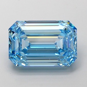 Diamant de laboratoire de 5,02 carats, taille émeraude, bleu vif fantaisie, clarté VS1, polissage excellent, pierre précieuse CVD de qualité supérieure, bijou de luxe - Product Image 1