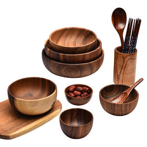 Bol à riz et bol à fleurs en bois écologiques et imperméables, design moderne, tailles et styles personnalisables, revêtement en silicone - Product Image 3