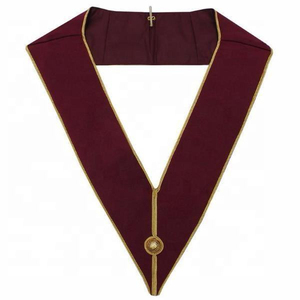 <b>Masonic</b> Officer Collar Red Velvet Embroidered Star Olive Branch <b>Book</b> Patch Sew-On Garment Badge Classical Style OEM ODM Size - Product Image 5