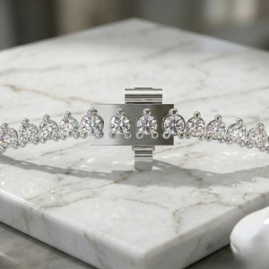 Collier tennis en diamants ronds sertis à griffes 7,30 carats au total - Product Image 2