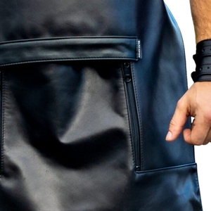 Delantal Delantero de Cuero Genuino para Hombre, Estilo Marinero, con Correas Ajustables, Resistente, Ropa de Trabajo, Negro, Hecho a Mano, Ajuste Premium, Artículos Eróticos Profesionales - Product Image 3