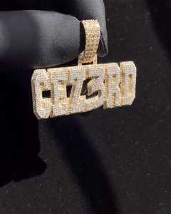 Pendentif personnalisé Cezard Hip Hop en argent sterling 925 bicolore avec lettre et moissanite, design de luxe pour homme - Product Image 5