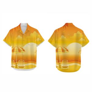 เสื้อเชิ้ตฮาวายแขนสั้นผู้ชาย พิมพ์ลายต้นปาล์ม โพลีเอสเตอร์ระบายอากาศได้ดี เสื้อสำหรับวันหยุดฤดูร้อน - Product Image 5