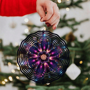 CIFbuy 10 Inch Solar Powered Mandala Wind Chime LED Lights Outdoor Garden Patio Decor with Spinning <b>Hook</b> TikTok for Temu Pick <b>s</b> - Product Image 1