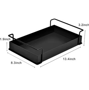 Plateau de service moderne en fer noir de qualité supérieure, durable, multifonctionnel, fait main, avec base en bois, design élégant, pour la maison et les hôtels - Product Image 6