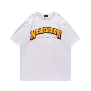 Camiseta Básica de Diseño Oversize con Cuello Redondo y Manga Corta, con Estampado de Letras en Relieve en la Espalda, Estilo Urbano, para Hombre, de Algodón con Estampado Puff - Product Image 3