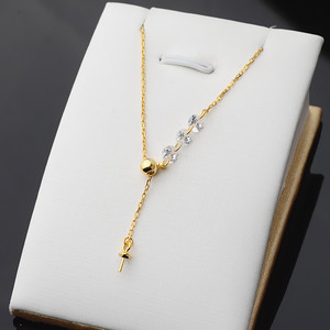 Collar con Colgante de Plata S925 para Mujer, Cadena Ajustable para Clavícula con Soporte para Perla Vacía para Joyería DIY - Product Image 2