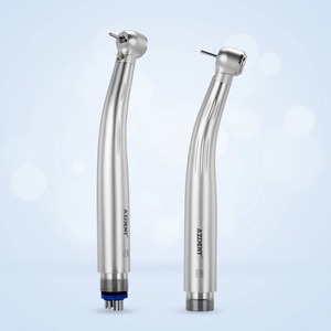 เครื่องกรอฟันความเร็วสูง AZDENT สีเงิน แบบใช้ลม ได้รับการรับรองมาตรฐาน CE ระดับ Class I แบบกดปุ่ม 2/4 รู รุ่น Air T - Product Image 1