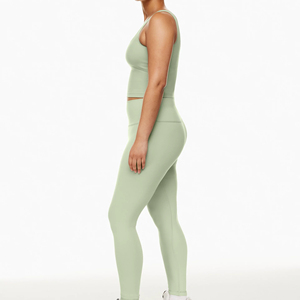 High Quality <b>Animal</b> Print Zippers Elastic Waist Breathable Quick Dry 2-Piece Leggings Bra Workout Set Front Logo Women's Sports - Product Image 3