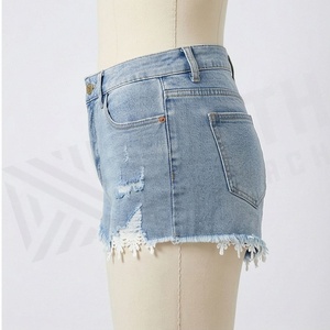 Shorts Vaqueros Rectos Vintage para Mujer, de Cintura Alta, Rotos, Casuales, de Moda para Verano, para Uso en Exteriores y Calle - Product Image 3