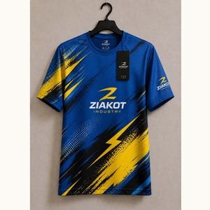 เสื้อยืดสมรรถนะสูงสีน้ำเงิน-เหลือง-ดำ แบบกำหนดเองสำหรับอุตสาหกรรมขายส่งเสื้อยืด Ziakot - Product Image 3