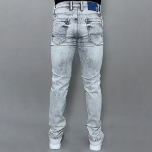 Jeans en denim stretch gris clair taille mi-haute pour hommes Gex – Vente en gros - Product Image 4