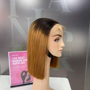 Vente en gros d'extensions de cheveux vierges vietnamiennes 100% perruque super doublement étirée avec pour Ombre Brown Natural Wave & Loose Deep Wave Styl - Product Image 2