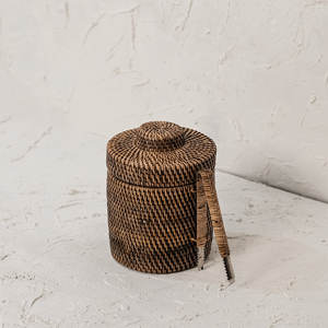 Style nordique seau à glace en rotin naturel moule élégant vintage décoration refroidisseur de vin baignoire avec couvercle - Product Image 4