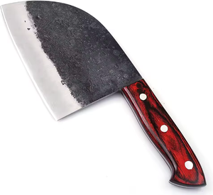 Couteau à découper professionnel en acier à haute teneur en carbone forgé à la main, manche en bois, couteau à découper de cuisine avec étui en cuir - Product Image 5