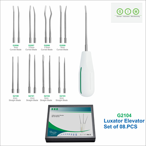 Kit d'élévateurs dentaires blancs de qualité supérieure, à pointe droite et concave, pour extraction, instruments chirurgicaux, outils de laboratoire manuels - Product Image 1